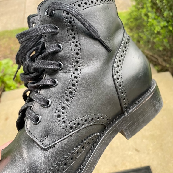 Gently used Thursday black wingtip boots size 10